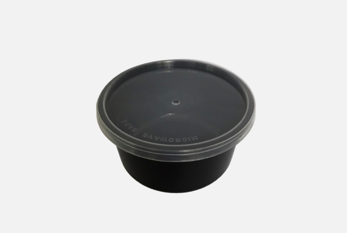 กล่องอาหารทรงกลมมีขอบ 425 ml.สีดำ