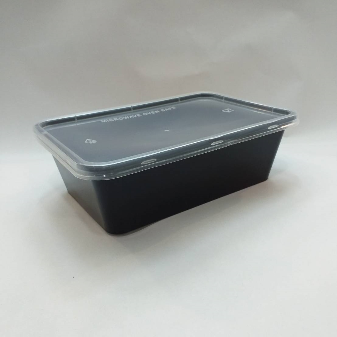กล่องอาหารทรงสี่เหลี่ยม 1 ช่อง สีดำ
